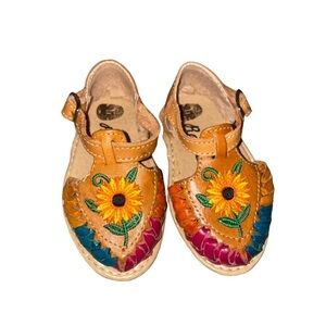 Toddler Girl Huarache Artesenal Colors Mexican sandals 100% Leather Hand MadeSz5